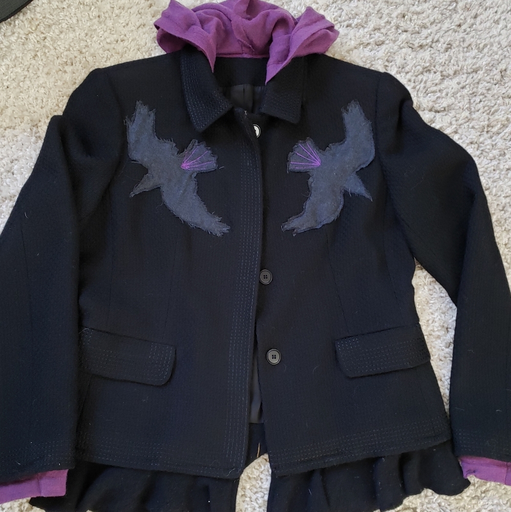 Custom Raven black blazer with hoodie